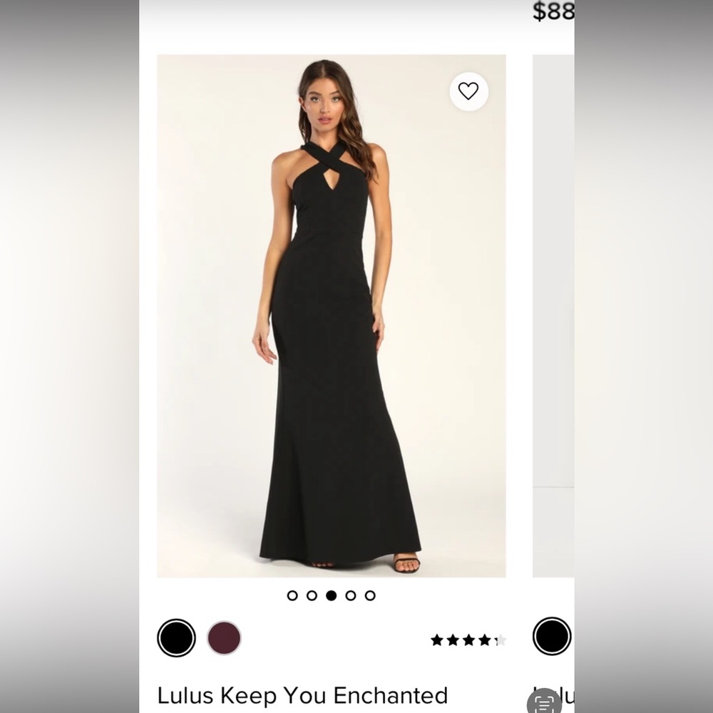 Lulu's Enchanting Black Cross-Neck Maxi Dress